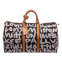 Louis Vuitton Monogram Toile Canvas Graffitti Keepall 50 Duffel Bag
