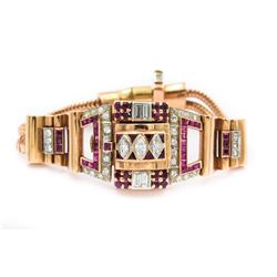 Hamilton Gold/Diamond/Ruby Watch