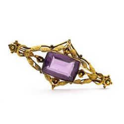 Victorian Gold/Glass Brooch