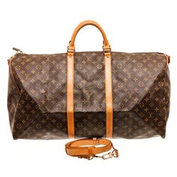 Louis Vuitton Monogram Toile Canvas Bandouliere Keepall 60 Duffel Bag