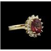 Image 1 : 2.11 ctw Pink Tourmaline and Diamond Ring - 14KT Yellow Gold
