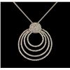 Image 1 : 14KT White Gold 0.90 ctw Diamond Pendant With Chain