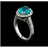 Image 4 : 3.3 ctw Apatite and Diamond Ring - 14KT White Gold