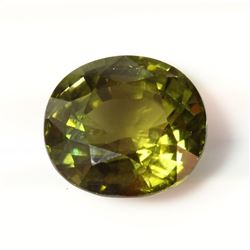 3.74ct Oval Shape Green Tourmaline Dimension 10x9.2x6.4