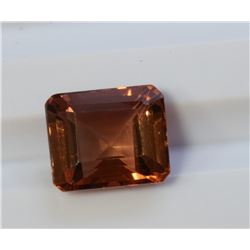 3.23ct Emerald Cut Peach Tourmaline Dimension 9.4x7.9x5.4