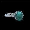 Image 2 : 2.89CT NATURAL COLOMBIAN EMERALD 14K WHITE GOLD RING