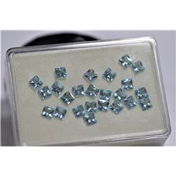 22.22ct Princess Cut Aquamarine Dimension 6x6x3.9