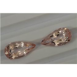 11.57ct Pear Shape Morganite  Match Pair  Dimension 17.5x9.5x6.6