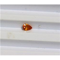 0.53CT Pear shape Orange Sapphire Dimension 6x4