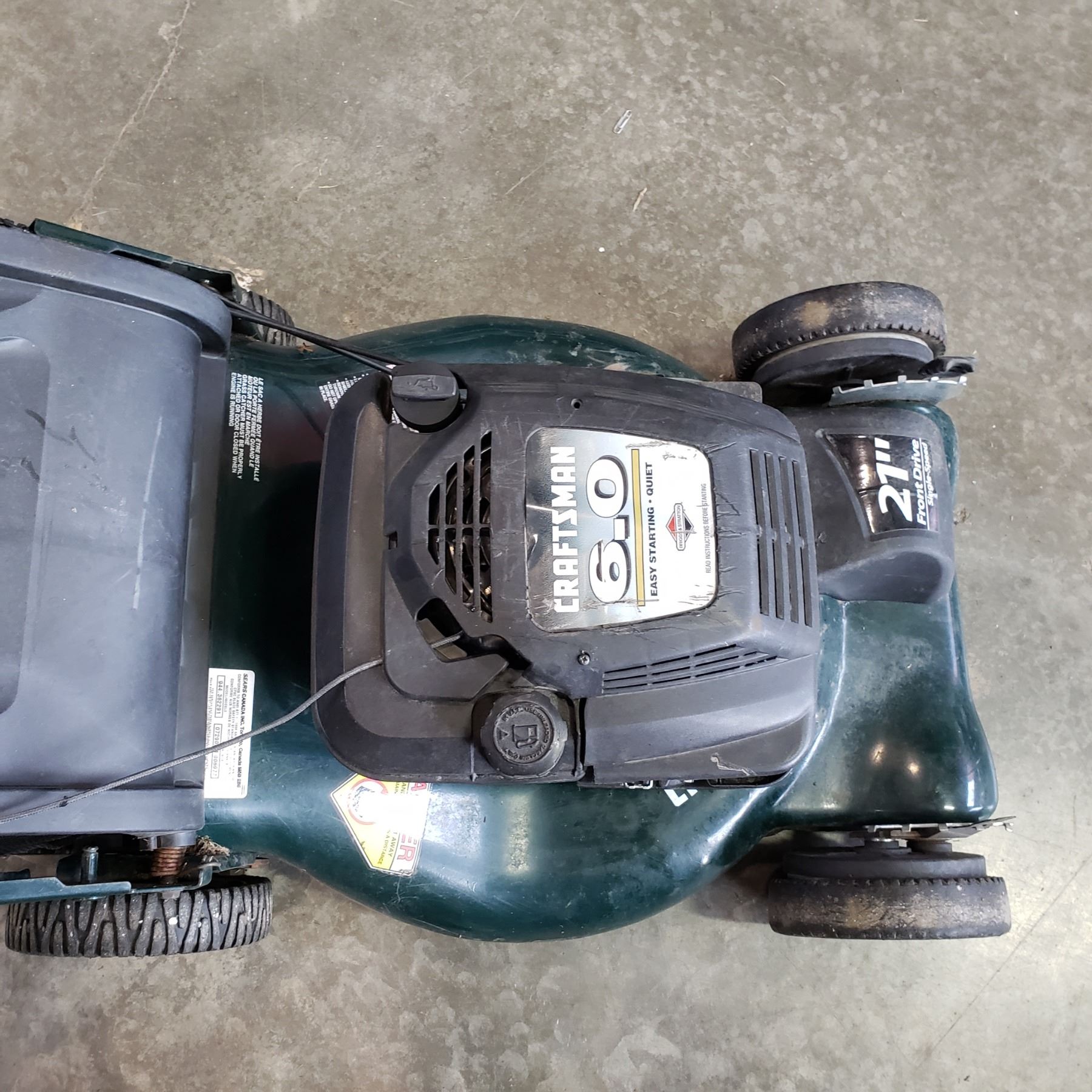 CRAFTSMAN 6.0 21 INCH FRONT DRIVE GAS LAWN MOWER Big Valley Auction