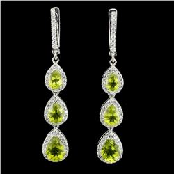 Natural Untreated Pear Green Peridot Earrings