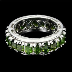 Natural Unheated Oval Green Chrome Diopside Ring