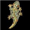 Image 1 : Natural Sapphire & Chrome Diopside Lizard Brooch