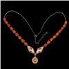 Image 2 : Natural Orange Fire Opal Cobra Necklace