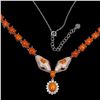 Image 3 : Natural Orange Fire Opal Cobra Necklace