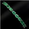 Image 2 : Natural Unheated Oval Zambian Emerald Bracelet
