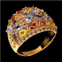 Natural  Tanzanite Tourmaline Sapphire Ring