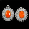 Image 1 : Natural  Orange Fire Opal 8x6 MM Earrings