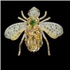 Image 1 : Natural Citrine Peridot Rhodolite Garnet Bee Brooch