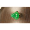 Image 1 : Hand Carved 12 Ct Jade Buddha Ring Mounted In 14 kt.