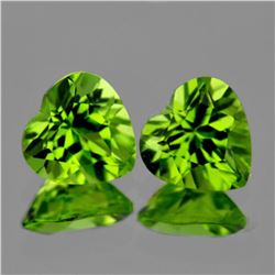 Natural Green Peridot Heart Pair - VVS