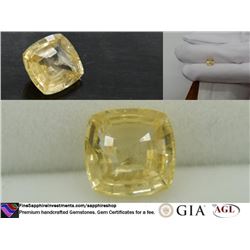 Vivid Lemon-Yellow premium hand-cut Sapphire 2.09 ct