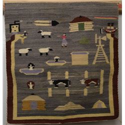 NAVAJO INDIAN PICTORIAL TEXTILE