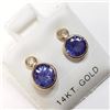 Image 5 : 14K Yellow Gold Tanzanite(2.4ct) Diamond(0.08ct) Earrings (~weight 1.03g), Made in Canada, Appraised