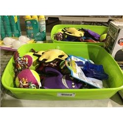 Bin of Assorted Dog Toys