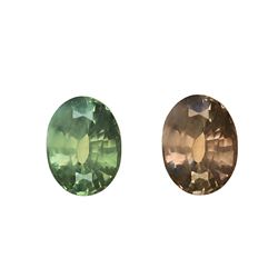 GIA 1.57ct Oval Shape Yellowish Green changing to Brown ALEXANDRITE  8.19 x 6.18 x 3.82 mm