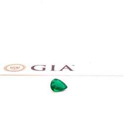GIA 1.08ct Pear Shape Green F1 EMERALD 8.16 x 6.48 x 3.82 mm