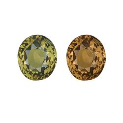 GIA 2.24ct Oval Shape Yellow-Green changing to Yellow-Brown ALEXANDRITE  8.14 x 7.03 x 4.73 mm