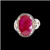 Image 1 : 8.45ct Ruby 14K White Gold Ring
