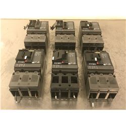 (6) SQUARE D HJL26015 CIRCUIT BREAKER