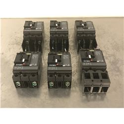 (6) SQUARE D HJL26015 CIRCUIT BREAKER