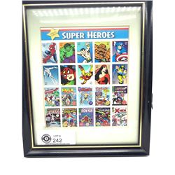 Framed Marvel Superheros Stamp Sheet