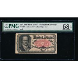 50 Cent Fifth Issue Fractional Note PMG 58EPQ