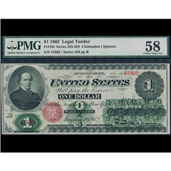 1862 $1 Legal Tender Note PMG 58