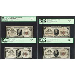 1929 Ty. 1/ 2 $10/20 Citizens NB Washington, PA National Currency Notes PCGS VF25 Lot