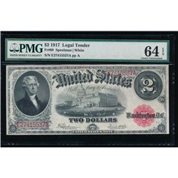 1917 $2 Legal Tender Note PMG 64EPQ
