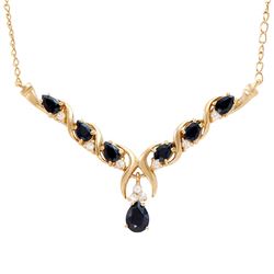 Plated 18KT Yellow Gold 4.50ctw Black Sapphire and White Topaz Pendant with Chain