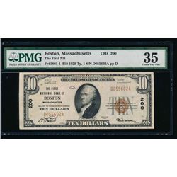 1929 $10 Boston National Bank Note PMG 35