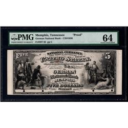 Original Series $5 The German National Bank Memphis Proof Note PMG 64