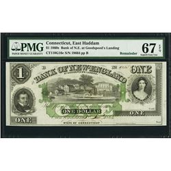 1860's $1 East Haddam CT Bank of N.E. Note PMG 67EPQ