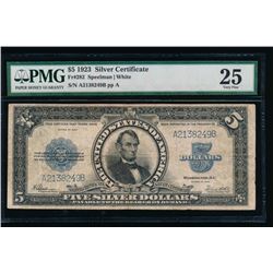 1923 $5 Lincoln Porthole Silver Certificate PMG 25