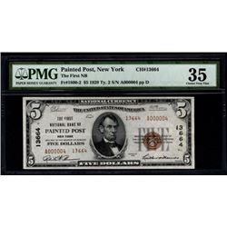 1929 $5 Low Serial Painted Post National Bank Note PMG 35