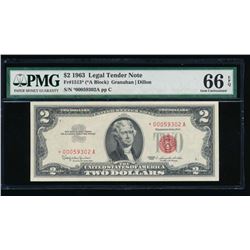 1963 $2 Legal Tender STAR Note PMG 66EPQ