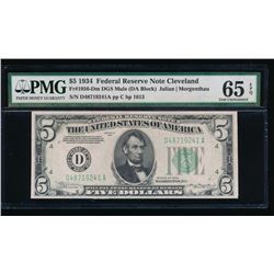 1934 $5 Cleveland Federal Reserve Note PMG 65EPQ