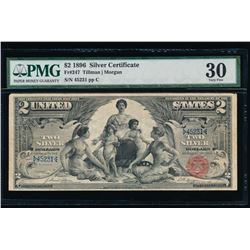 1896 $2 Educational Silver Certificate PMG 30