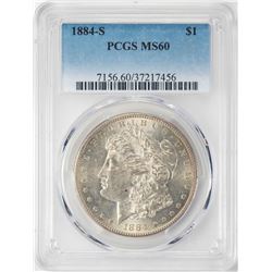 1884-S $1 Morgan Silver Dollar Coin PCGS MS60